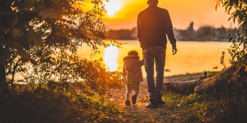 Family at sunset